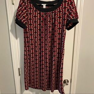 *DONATED* LOFT | Women’s Sheath Dress | Red White Black Pattern